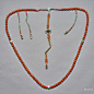 An imperial amber and jadeite rosary and prayer necklace,Qing dynasty