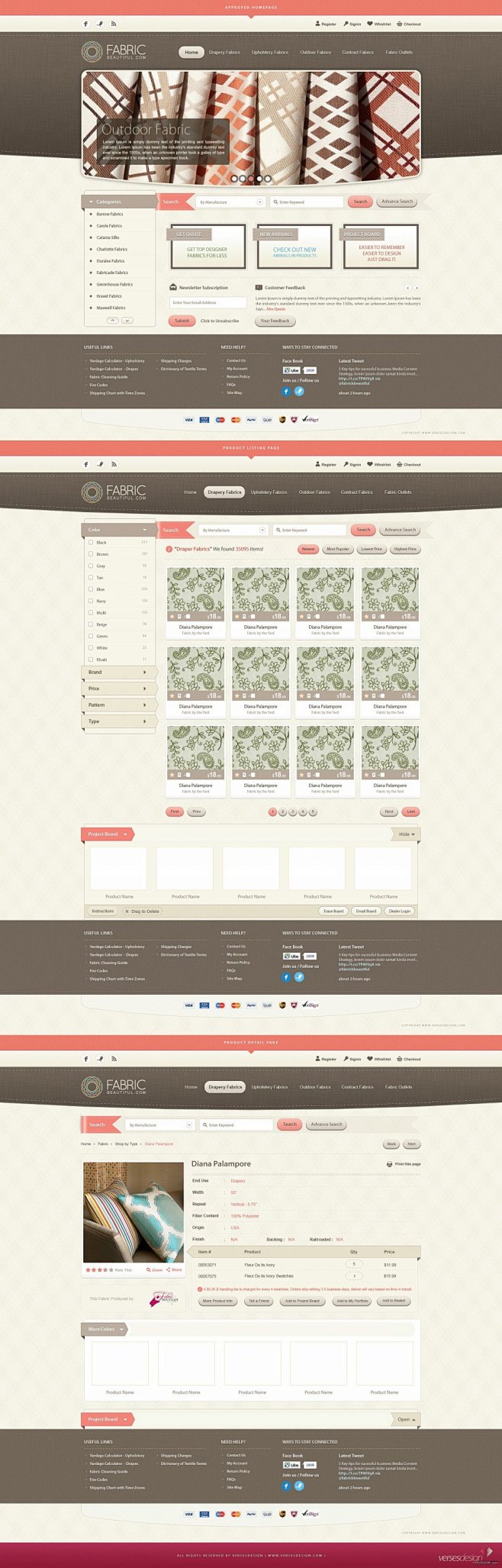 FABRIC织物美全-国外布料网站设计....