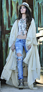 Cream Womens Boho Inspired Layered Coat by Madame De Rosa