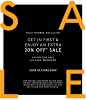 SALE Member Offer - 20% off sale items: 