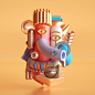 Character Illustrations : 3D Character Illustrations, Inspired by Picasso's Portrait Paintings. CRStudio OMARAQIL 