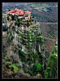 Conglomerate rock at Meteora, Greece