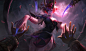 Blood Moon Evelynn, Esben Lash Rasmussen : Illustration for Blood Moon Evelynn! Very happy to have worked on the splash and special thanks go out to Paul Kwon! He helped me with nailing down the face.  
-Riot Games 2018-