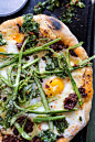 do-not-touch-my-food:



Springtime Pizza with Chipotle Romesco, Eggs and Shaved Asparagus

