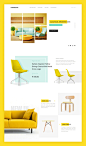 #优设每日网页#【黄色点缀色在网页设计中的创意表现】在网页中使用黄色装点，可以起到提亮整体的作用哦 ​​​​
