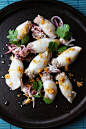 Stuffed Calamari with Crispy Garlic