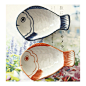 【49包邮】日式和风宋青瓷高温釉下彩小鱼形小酱碟 2款选 zakka