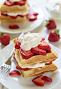 Strawberry Shortcake Waffles with Maple Whipped Cream