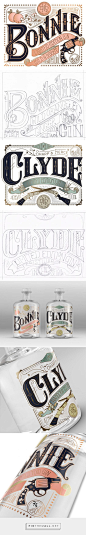 Bonnie & Clyde ‪Gin‬ ‎Packaging‬ ‎Design‬ by Pearly Yon (‪South Africa‬) - http://www.packagingoftheworld.com/2016/05/bonnie-clyde.html: 
