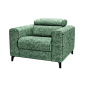 Tinos b100绿色奢华单人沙发3D模型（OBJ,FBX,MAX） 