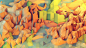 abstract landscapes rocks islands digital art artwork 3D Tim Reynolds Timothy J. Reynolds  / 2560x1440 Wallpaper