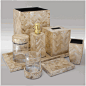 Luxury Hotel Bathroom Set: Mother of Pearl Herringbone Tiled * Gold * Items Available Individually 