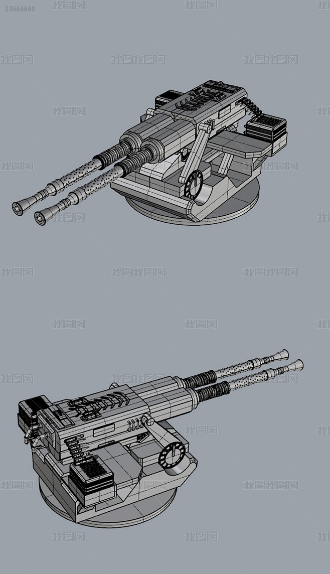 武器战炮台炮塔犀牛模型