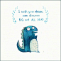 呆萌可爱的小恐龙动物插画图片