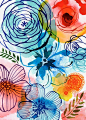 Margaret Berg Art: Artisanal Floral Blue