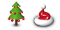 3D光感圣诞老人和圣诞帽PNG图标#PNG图标# #采集大赛#