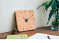 寄然 实木小号正方形壁挂钟表 北欧客厅现代创意木钟表免安装-淘宝网