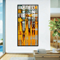 橘色抽象手绘油画 现代简约软装样板房酒店客厅玄关创意装饰画-淘宝网