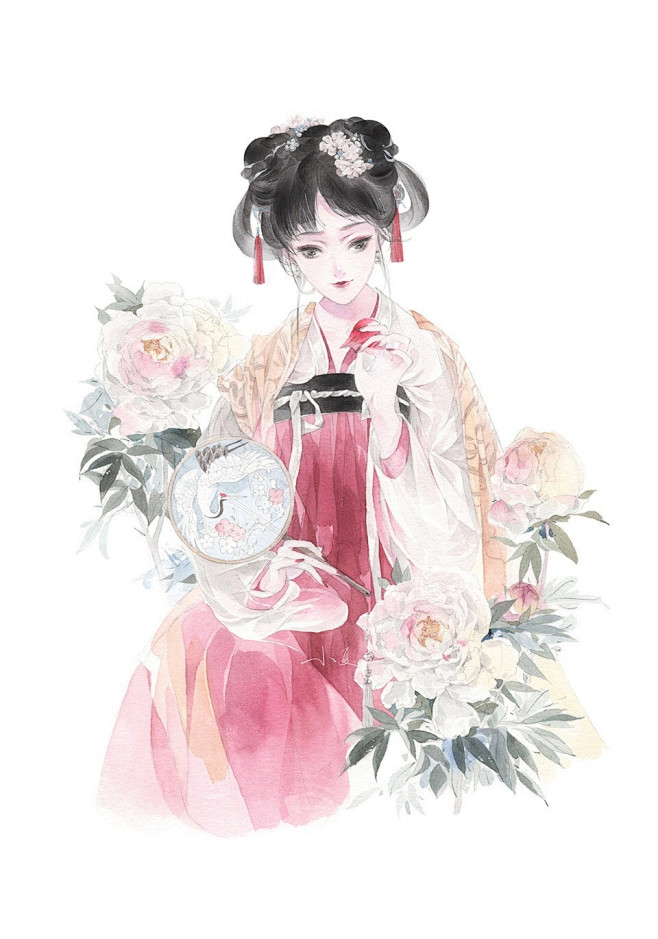 〔 古风水彩美人 〕 小夏_-- 绘