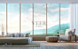 Modern bedroom with mountain view 3d rendering Image