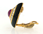 BULGARI Ruby, Diamond, Black Onyx & Gold Clip-on Earrings image 3