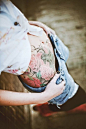 Floral Belly Tattoo