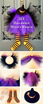 Wire wreath would work well for tulle under umbrella witch! DIY Halloween Witch wreath.