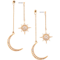 Rhinestone Moon Sun Earrings