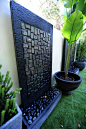 Copper Water Features - Water Features Direct (hmmm, with a cement or stone wall this isn't hard to do)