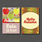 Two hello autumn sale with apple flat style