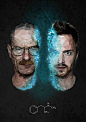Breaking Bad : Walter White, Jesse Pinkman and the infamous blue meth in vector/low poly form.This is a recreation of https://www.behance.net/shelbywhite photographic version.