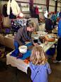 Robbin Firth demonstrating felting with Palm Washboards at Shepherd's Harvest 2014