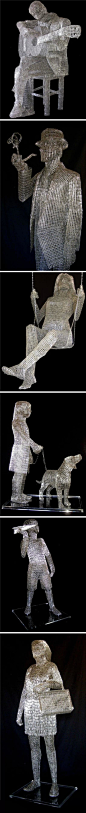 成千上万的回形针形成的雕塑，意大利艺术家彼得·德安杰洛