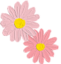 春夏油画棒质感花朵贴纸-粉色菊花