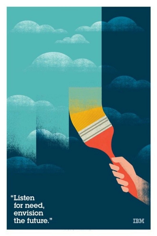 IBM色彩鲜艳的创意海报设计，用创意刷出...