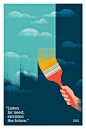 IBM色彩鲜艳的创意海报设计，用创意刷出一片蓝天。