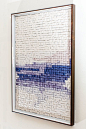 Modular mosaic wall sculpture in white and indigo by MadeUpStuff, $180.00: 