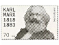 为纪念马克思200周年诞辰，德国邮政署发布了一枚特别的邮票