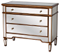 Harlowe Hollywood Regency Gold Wood Mirrored Dresser transitional-dressers