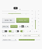 绿色风格UI按钮与进度条PSD源文件