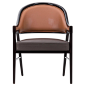 Contemporary Grace Lounge Chair in Genuine Leather and Solid Wood For Sale at 1stdibs