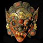 巴厘岛精致木雕 手工艺品 彩绘面具 舞台道具装饰 传统祭祀用品
