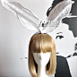 LADY GAGA款白色蕾丝超大兔耳朵发箍发卡头饰PARTY 婚纱摄影 写真 原创 设计 新款 2013 正品 代购  淘宝