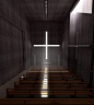 I like the look of the light going through- maybe to spell out letters Church of Light by Tadao Ando