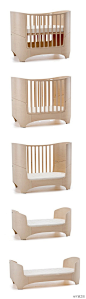 可以配合孩子的成长做出不同改变的婴儿床，丹麦Leander baby bed。 via: O网页链接