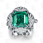 米莱珠宝10.5克拉天然祖母绿18k金钻石戒指女 彩色宝石 送妈妈-淘宝网