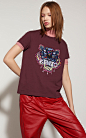 Embroidered Tiger T-shirt, BORDEAUX, KENZO