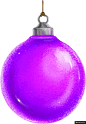 紫色彩球 装饰饰品 节日挂饰 手绘圣诞节元素模板免扣png