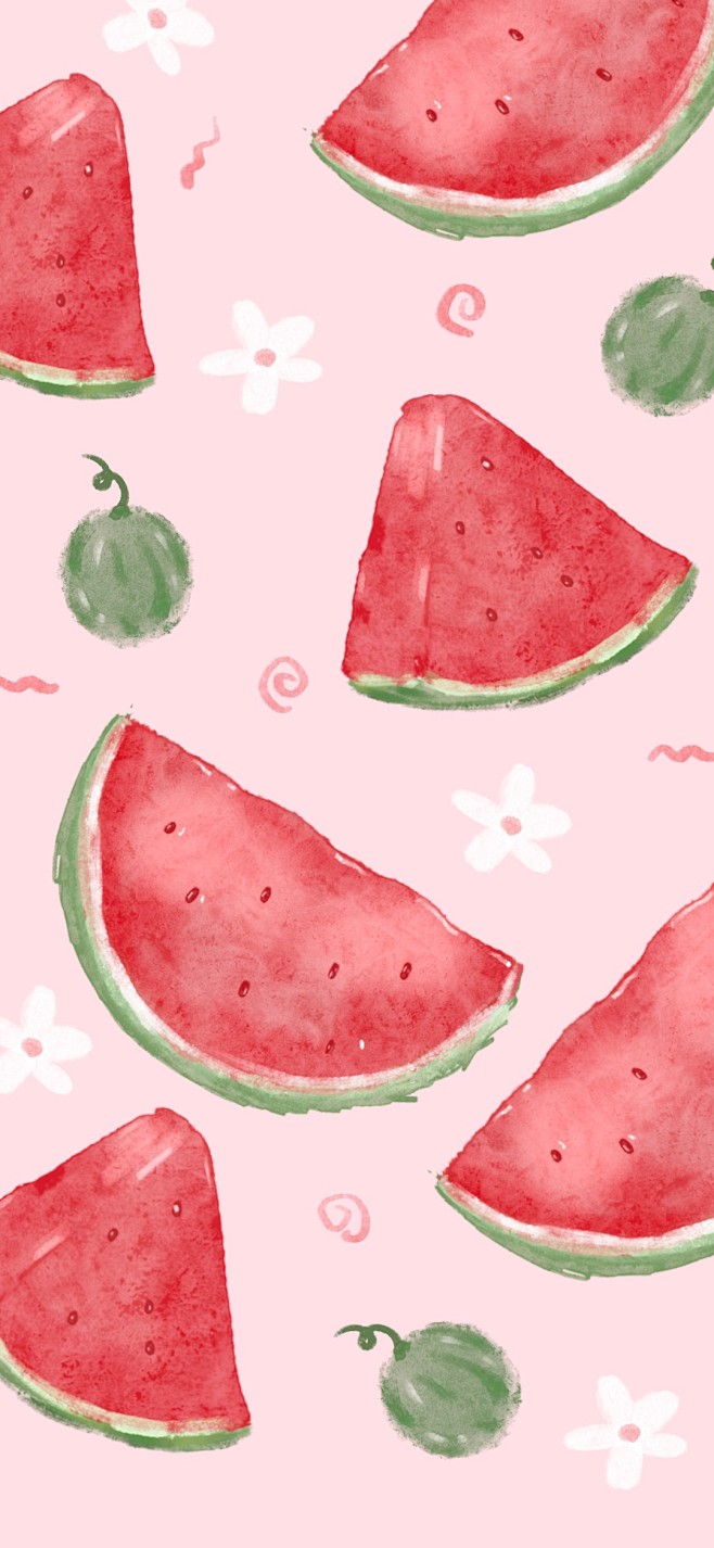 卡通 手机壁纸 水果 水彩 cr：一番甜...