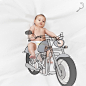 Baby Dreamer #2 : This baby boy had the stamina of a football player, the strength of a superhero, the skills of a pro DJ and the übercoolness of an easy rider!He is the second baby to be portrayed in this cooperation with the photographer Patrícia Canast